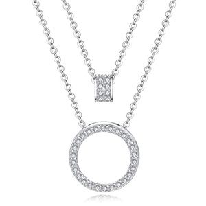 Layered Necklace Hypoallergenic 18K White Gold